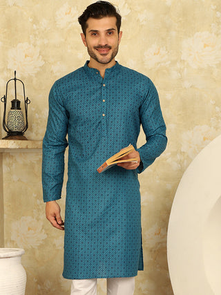 Men's Printed Cotton Kurtas