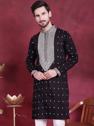 Men's Sequins Embroidered Kurtas.