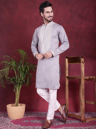 Men's Sequins Embroidered Kurtas.