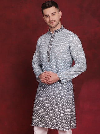 Men Sequins Embroidered Kurtas