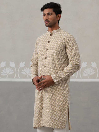 Sequin Chikankari Front Open Kurta