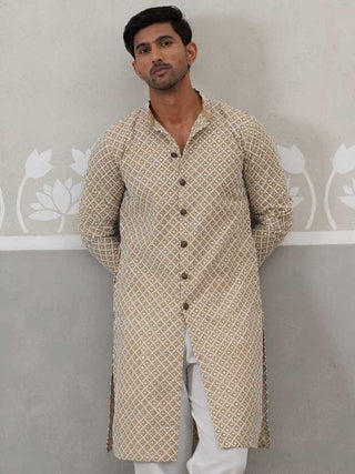 Sequin Chikankari Front Open Kurta