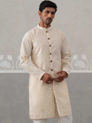 Sequin Chikankari Front Open Kurta