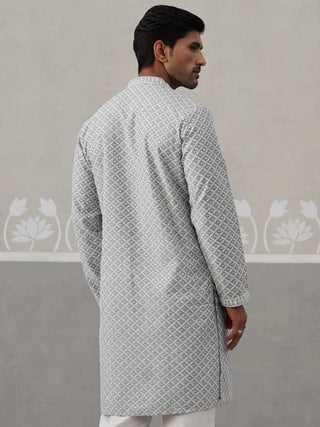 Sequin Chikankari Front Open Kurta