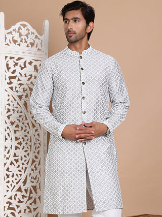 Sequin Chikankari Front Open Kurtas