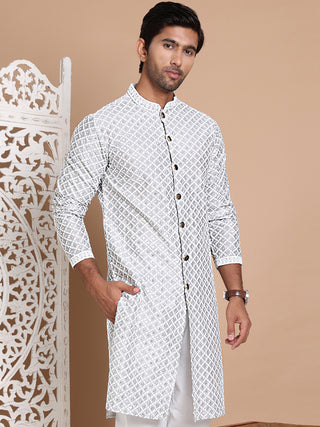 Sequin Chikankari Front Open Kurtas