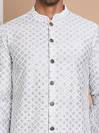 Sequin Chikankari Front Open Kurtas