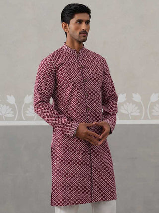 Sequin Chikankari Front Open Kurta