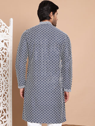 Sequin Chikankari Front Open Kurtas