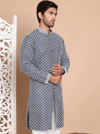 Sequin Chikankari Front Open Kurtas