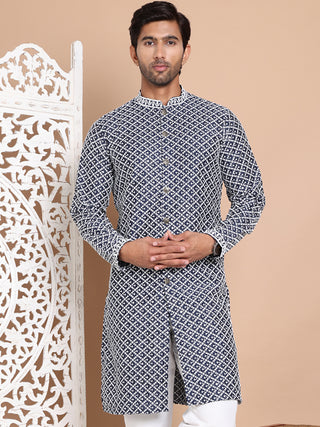 Sequin Chikankari Front Open Kurtas