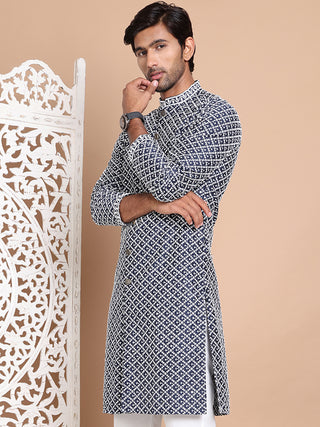 Sequin Chikankari Front Open Kurtas