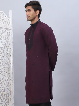 Men Sequins Embroidered Kurtas