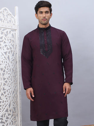 Men Sequins Embroidered Kurtas