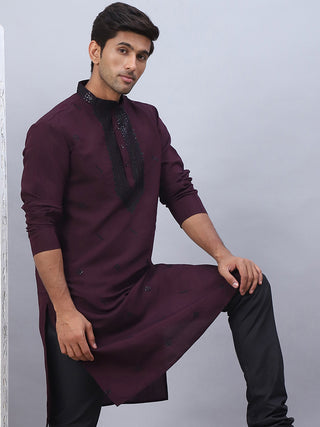 Men Sequins Embroidered Kurtas