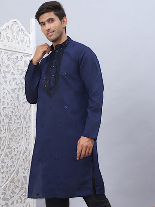 Men Sequins Embroidered Kurtas