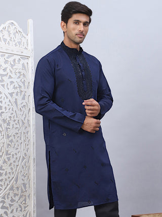 Men Sequins Embroidered Kurtas