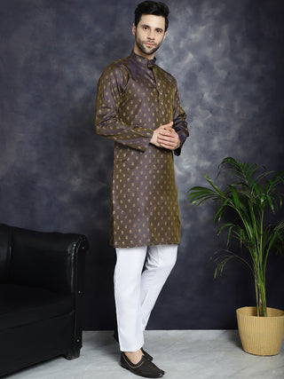 Woven Design Silk Blend Kurtas