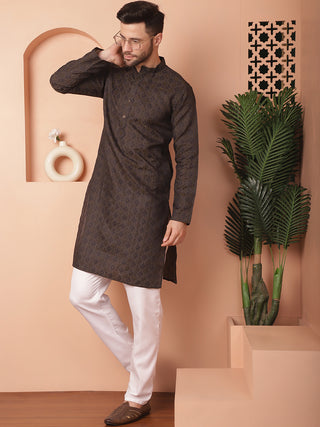 Woven Design Silk Blend Kurtas