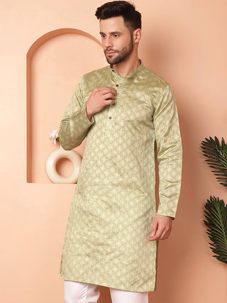 Woven Design Silk Blend Kurtas