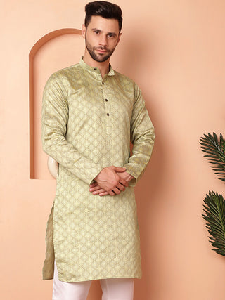 Woven Design Silk Blend Kurtas