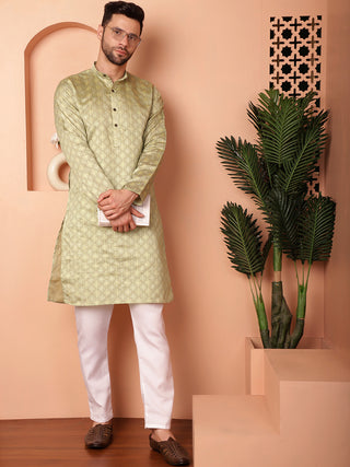 Woven Design Silk Blend Kurtas