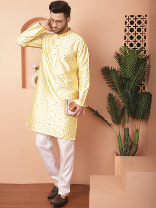 Men's Embroidered Mirror Work Kurtas