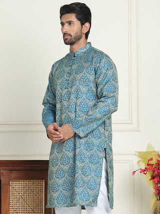 Men's Silk Blend Straight Kurtas