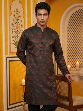 Jacquard Silk Kurta for Men