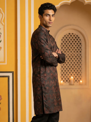 Jacquard Silk Kurta for Men