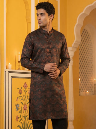 Jacquard Silk Kurta for Men