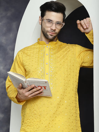 Men's Sequins Embroidered Kurtas