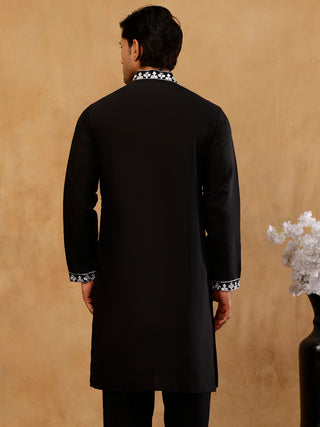 Men's Silk Embroidered Kurta