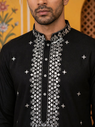 Men's Embroidered & Mirror Work Kurta.