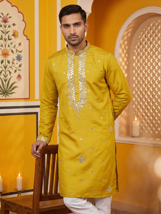 Men's Embroidered & Mirror Work Kurta.