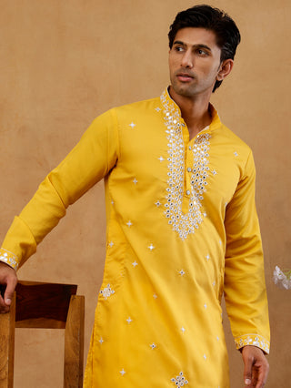 Men's Silk Embroidered Kurta