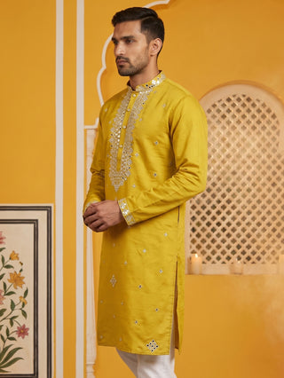 Men's Embroidered & Mirror Work Kurta.