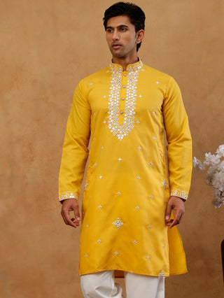 Men's Silk Embroidered Kurta
