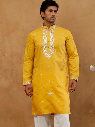 Men's Silk Embroidered Kurta