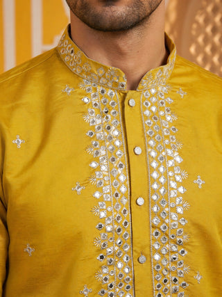 Men's Embroidered & Mirror Work Kurta.