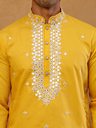 Men's Silk Embroidered Kurta