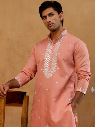Men's Silk Embroidered Kurta