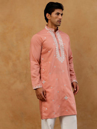 Men's Silk Embroidered Kurta