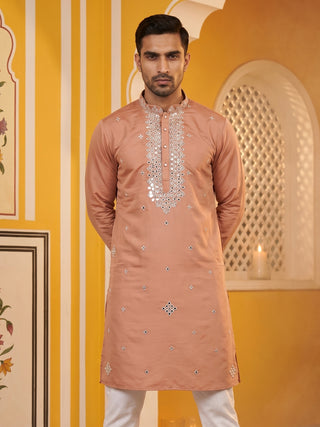 Men's Embroidered & Mirror Work Kurta.