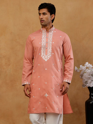Men's Silk Embroidered Kurta