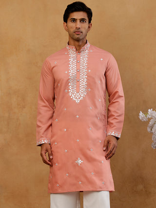 Men's Silk Embroidered Kurta