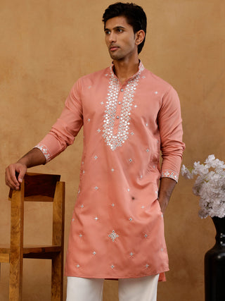 Men's Silk Embroidered Kurta