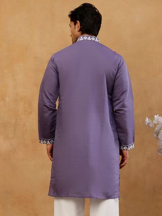 Men's Silk Embroidered Kurta