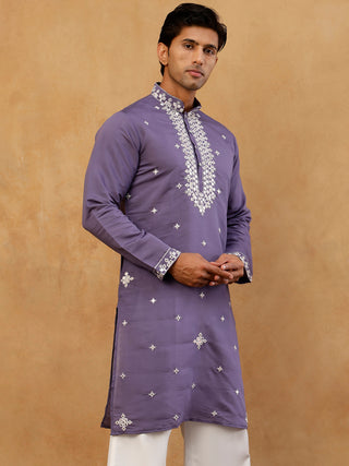 Men's Silk Embroidered Kurta