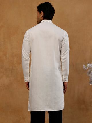 Men's Silk Embroidered Kurta